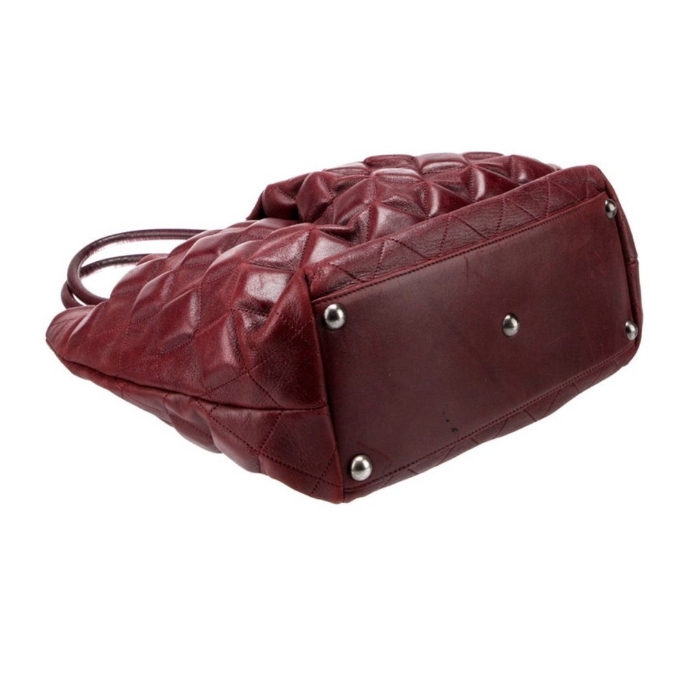 CHANEL Deep Red Quilted Tote - Picture 6 of 7